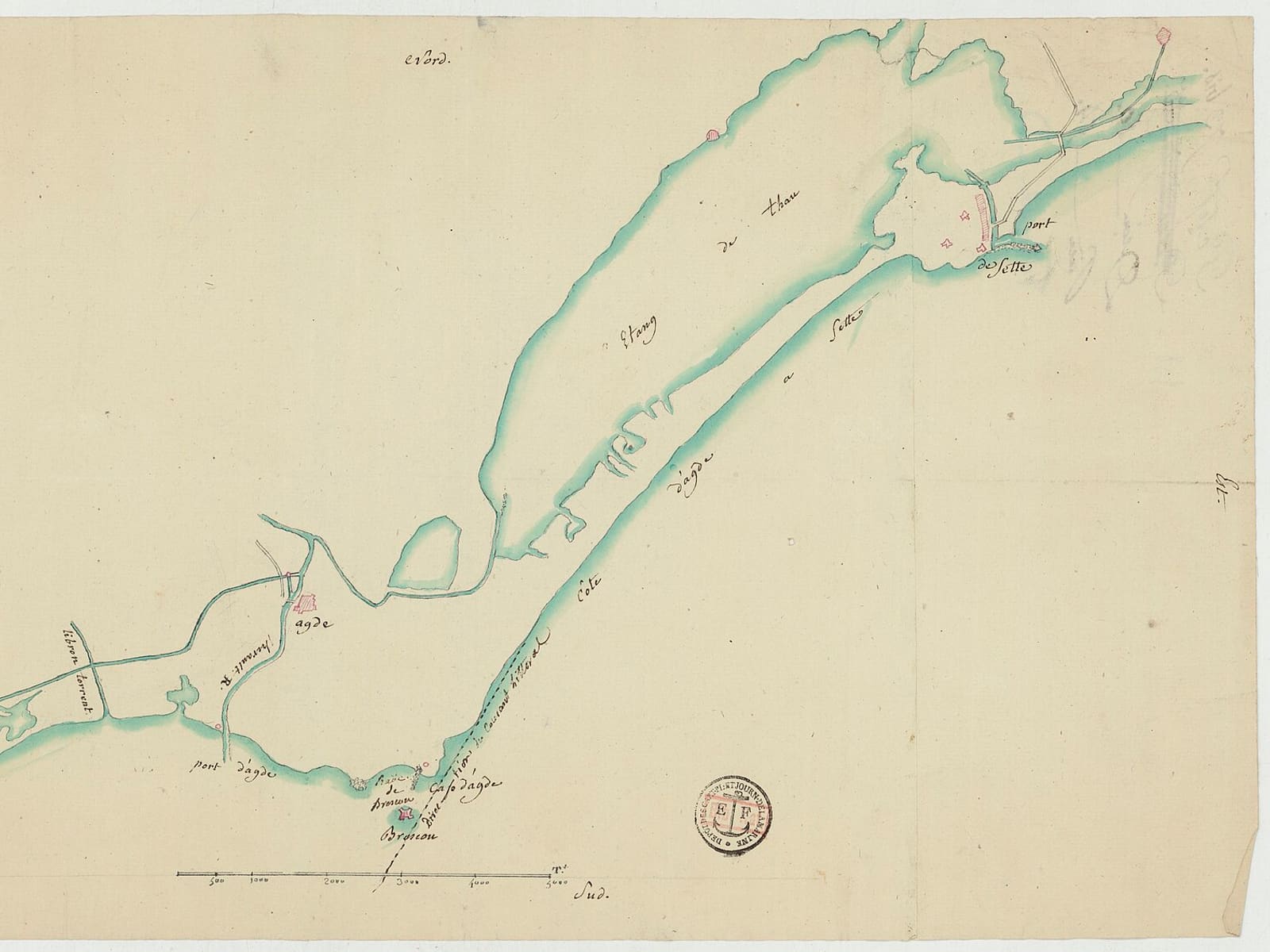 Carte de la côte d'Agde à Sète - btv1b53272903c