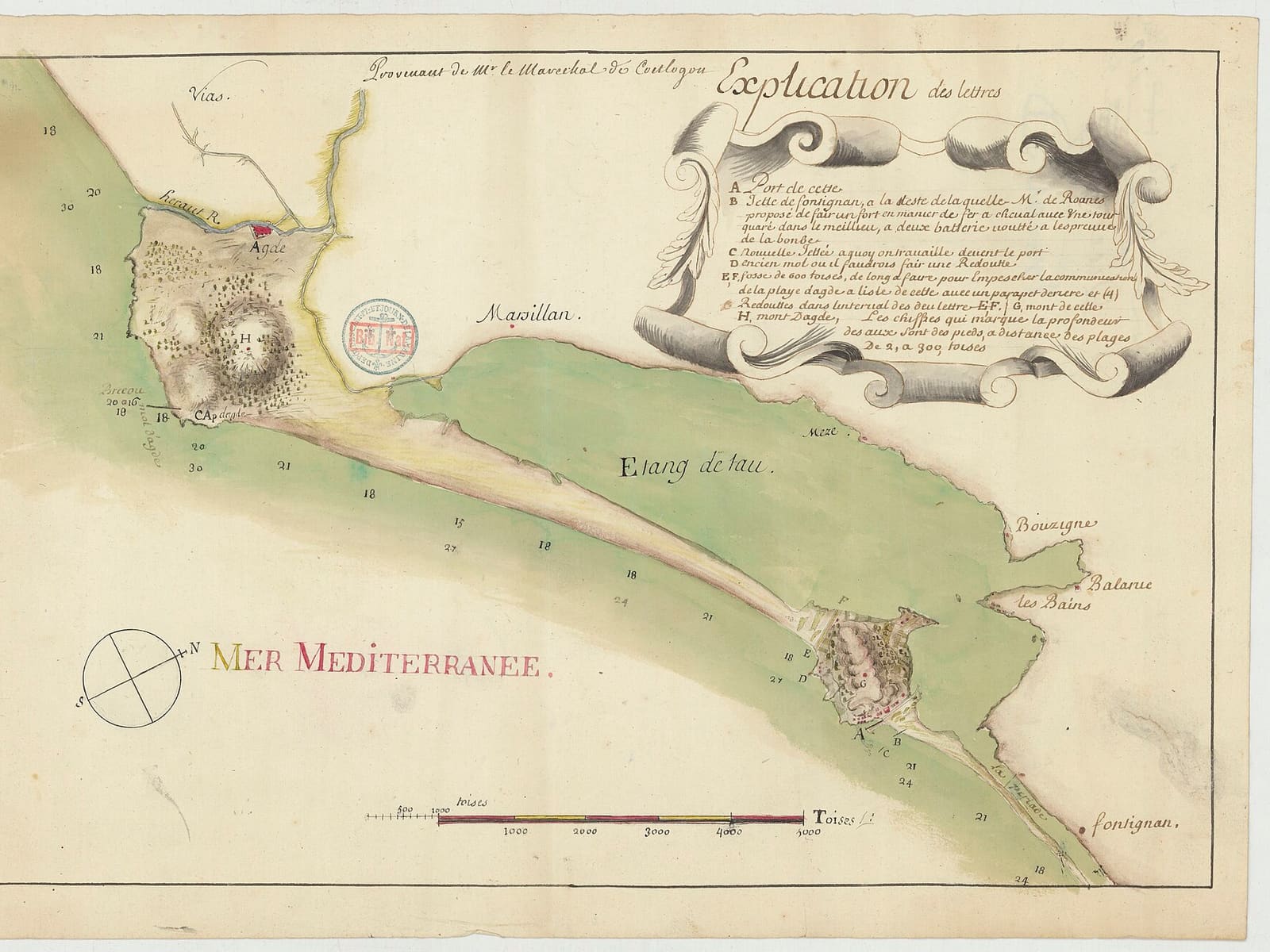 Carte de la côte d'Agde à Sète - btv1b53272904t (1 of 2)