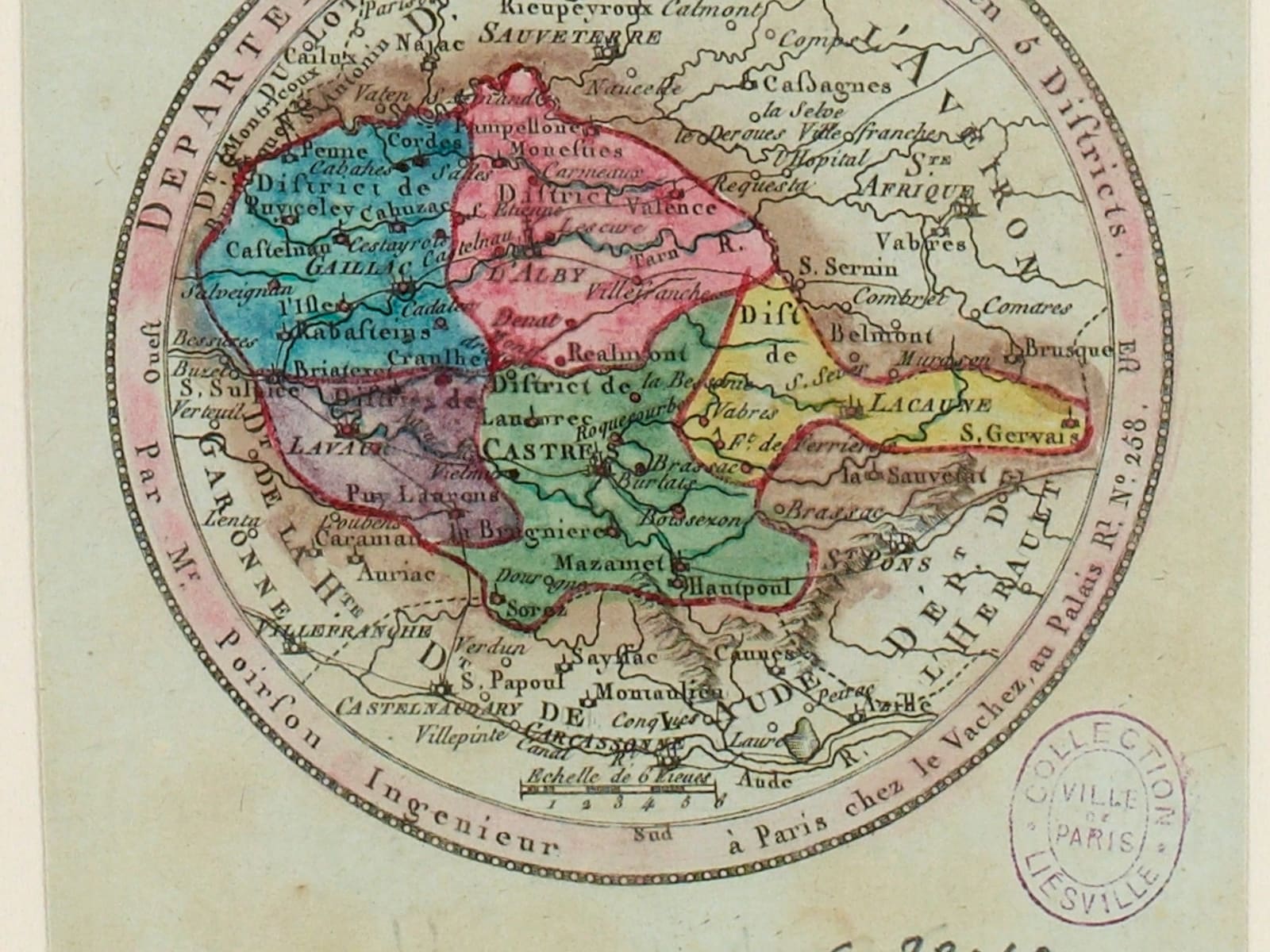 Département du Tarn divisé en 5 districts. G.28042