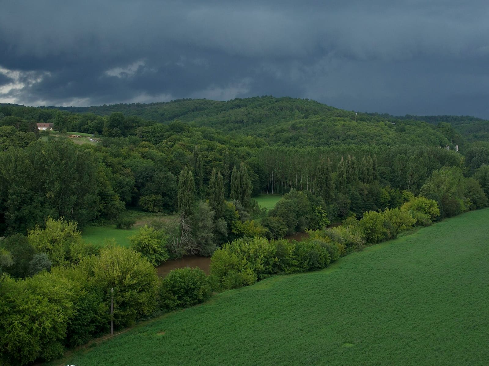 Stormy weather Vezere river Dordogne