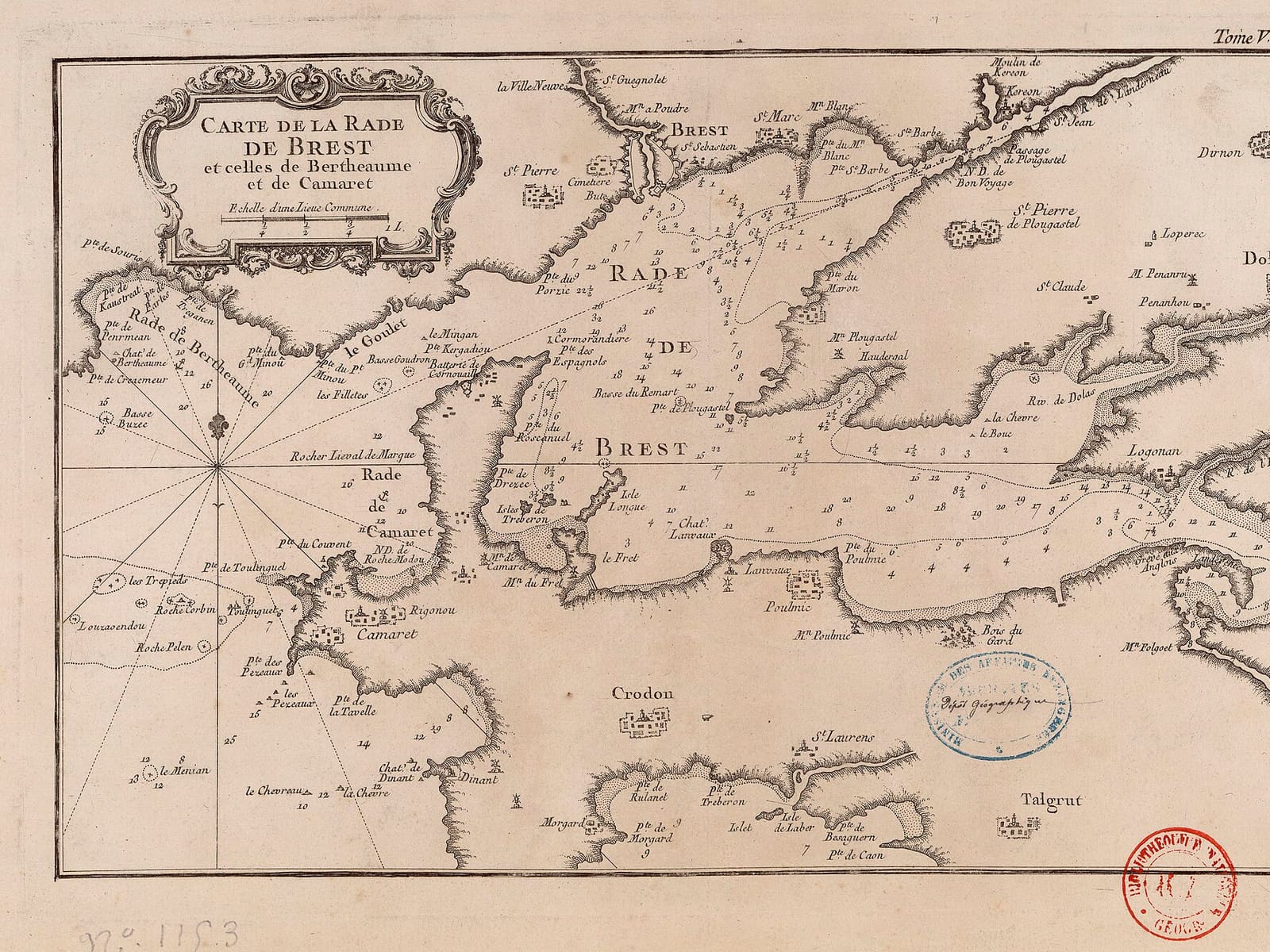Carte de la rade de Brest et celles de Bertheaume et de Camaret - Bellin - btv1b85919325
